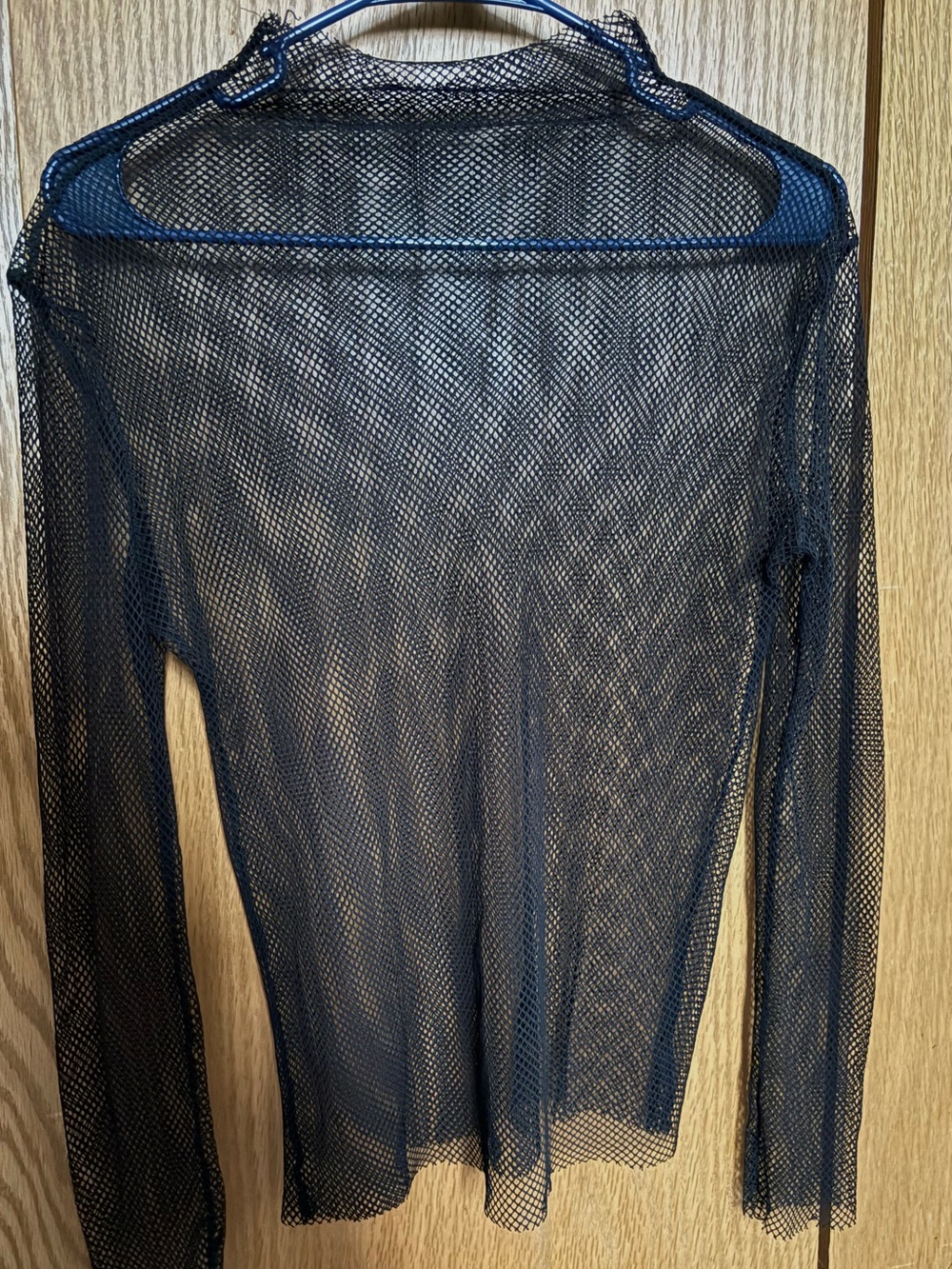 Sheer Black Mesh Long-Sleeve Top